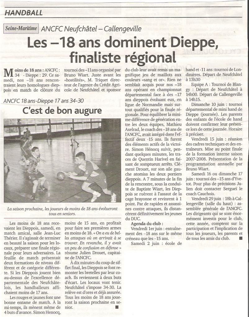 Article du Réveil (Juin 2007)